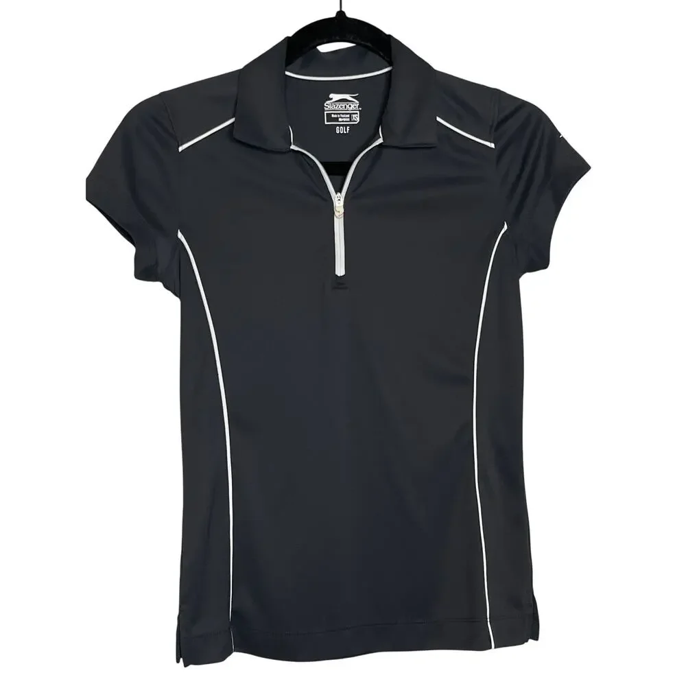 Slazenger Golf Gray Cap Sleeve Pull Over 1/4 Zip Shirt XS
